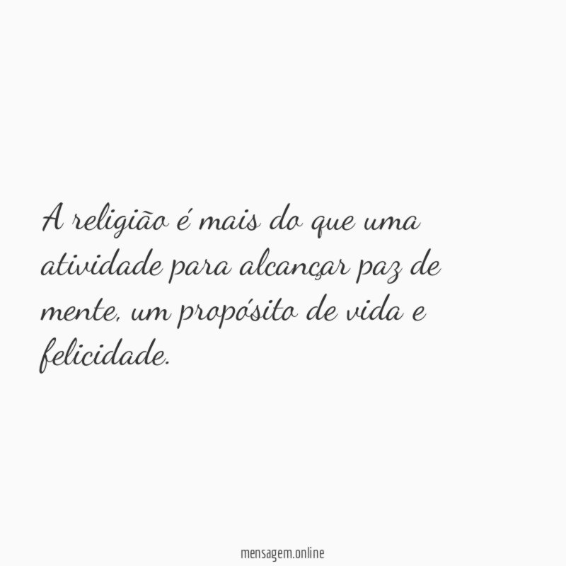 A religião é mais do que uma atividade