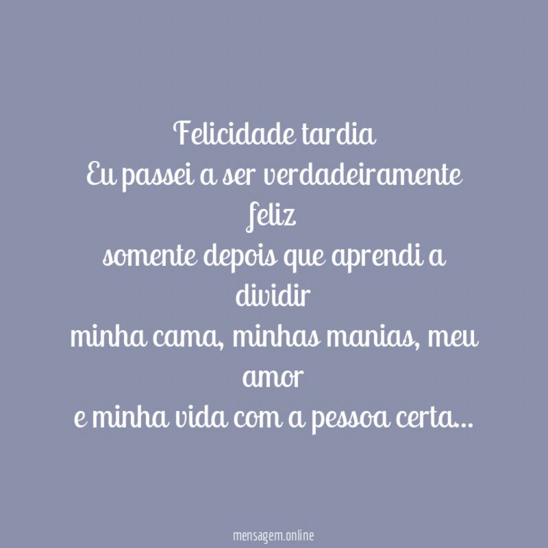 Felicidade tardia