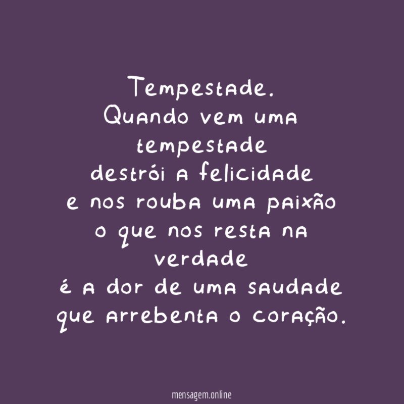 Tempestade.