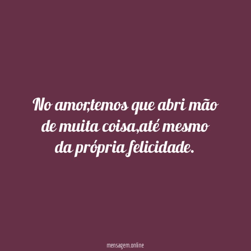 No amor