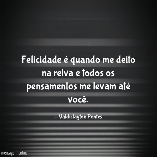 Felicidade é quando me deito na relva