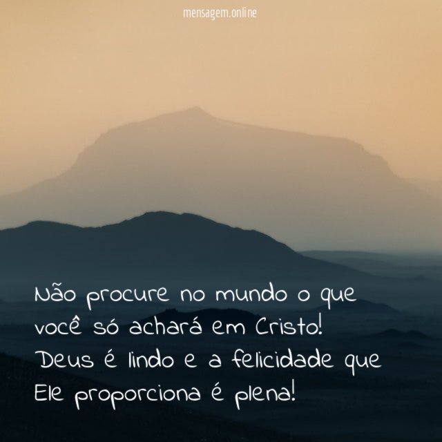 Não procure no mundo o que você só achará em Cristo