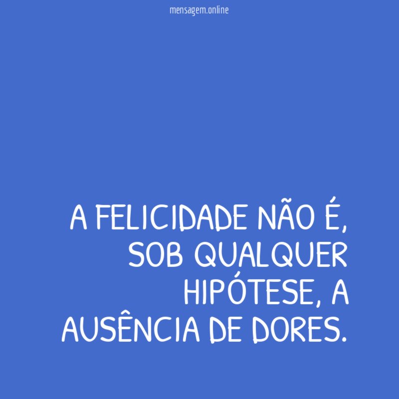 A felicidade não é