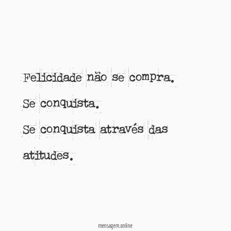 Felicidade não se compra