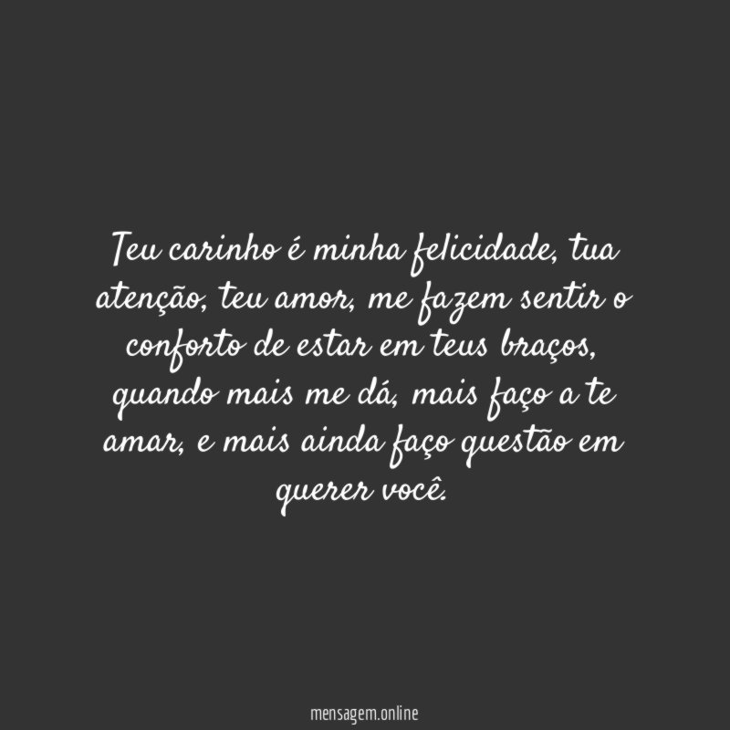 Teu carinho é minha felicidade