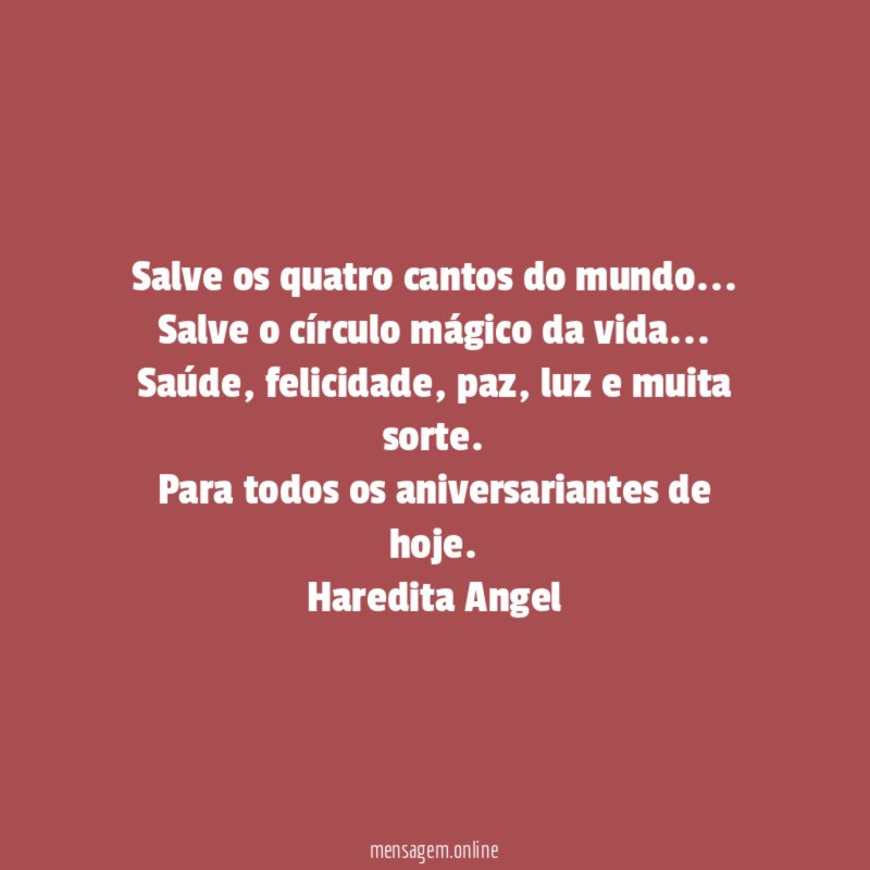 Salve os quatro cantos do mundo
