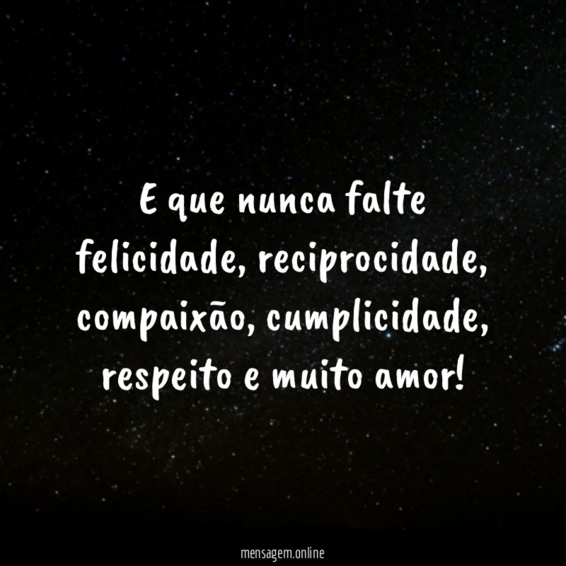 E que nunca falte felicidade