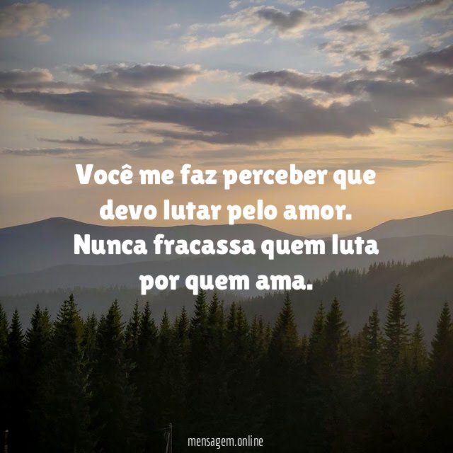Você me faz perceber que devo lutar pelo amor