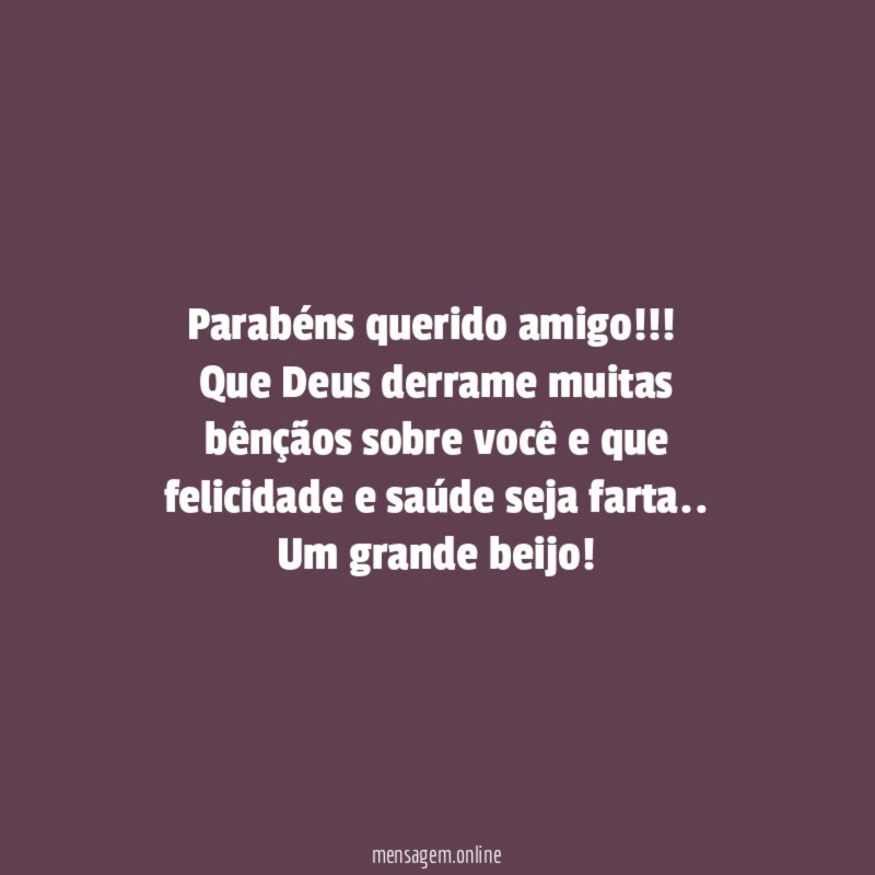 Parabéns querido amigo