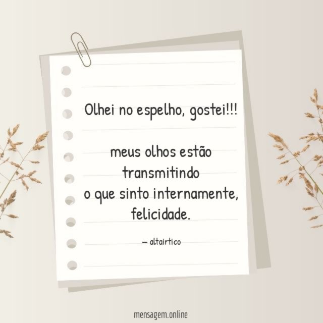 Olhei no espelho