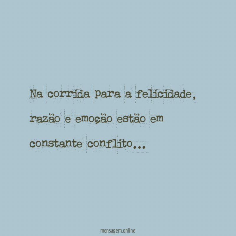 Na corrida para a felicidade