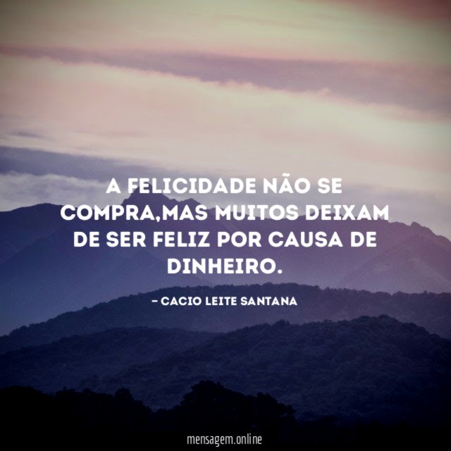 A felicidade não se compra
