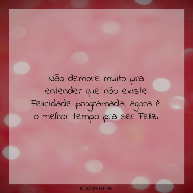 Não demore muito pra entender que não existe Felicidade programada