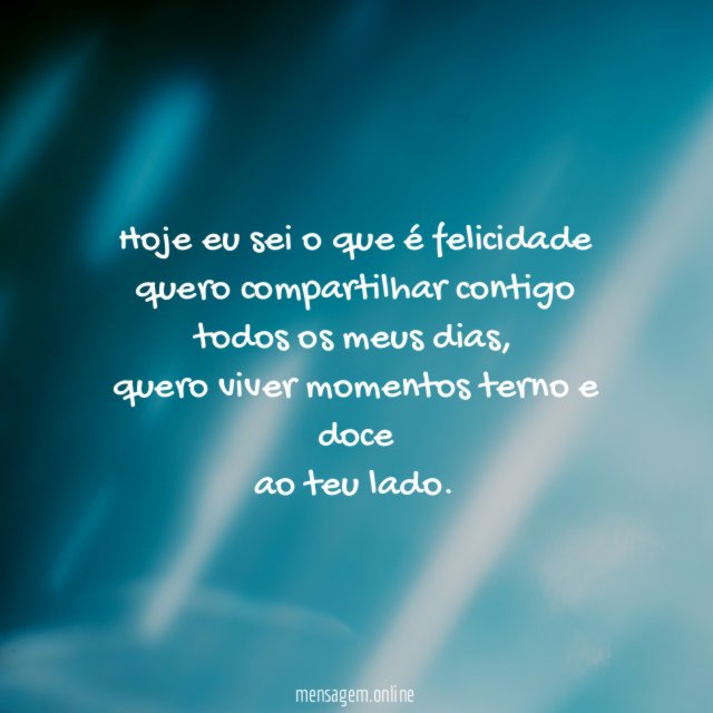 Hoje eu sei o que é felicidade quero compartilhar