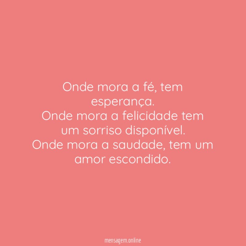 Onde mora a fé