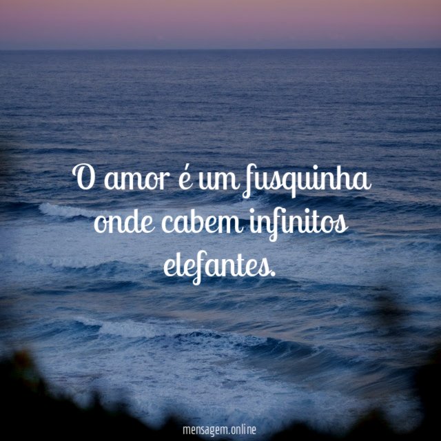 O amor é um fusquinha onde cabem infinitos elefantes