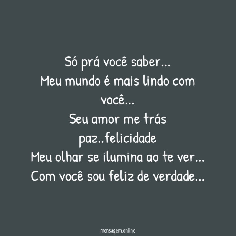 Só prá você saber
