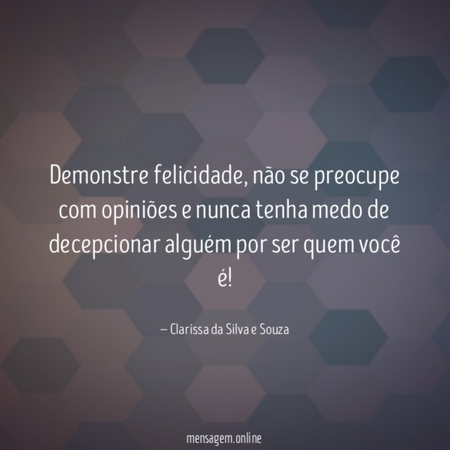 Demonstre felicidade