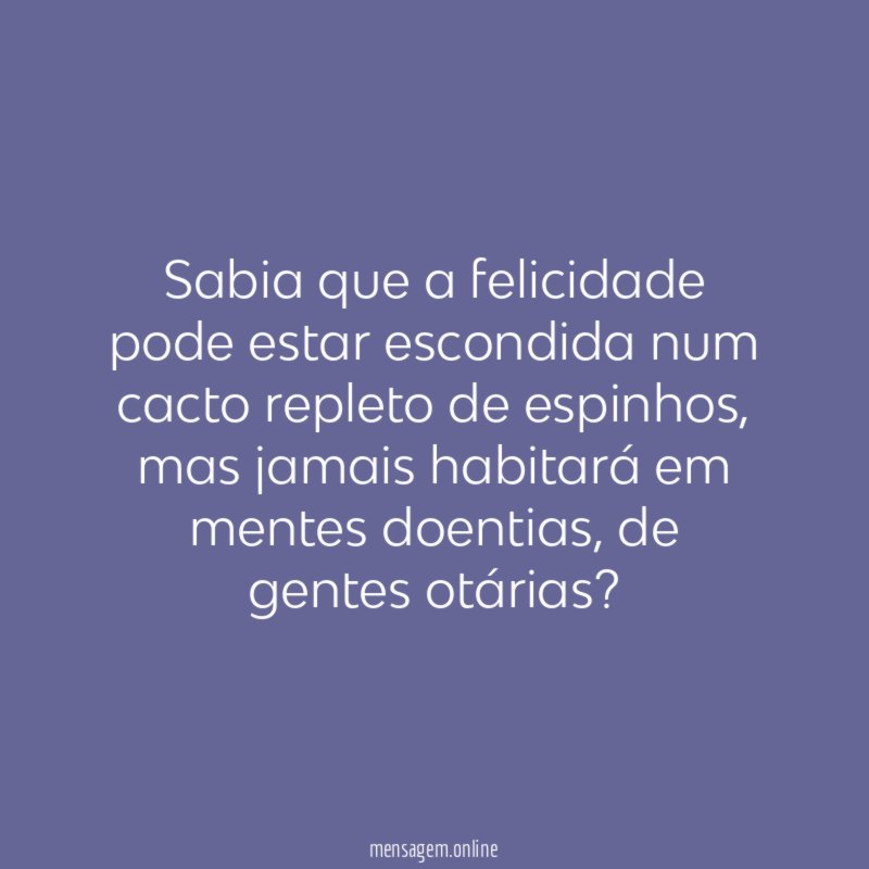 Sabia que a felicidade pode estar escondida num cacto repleto de espinhos