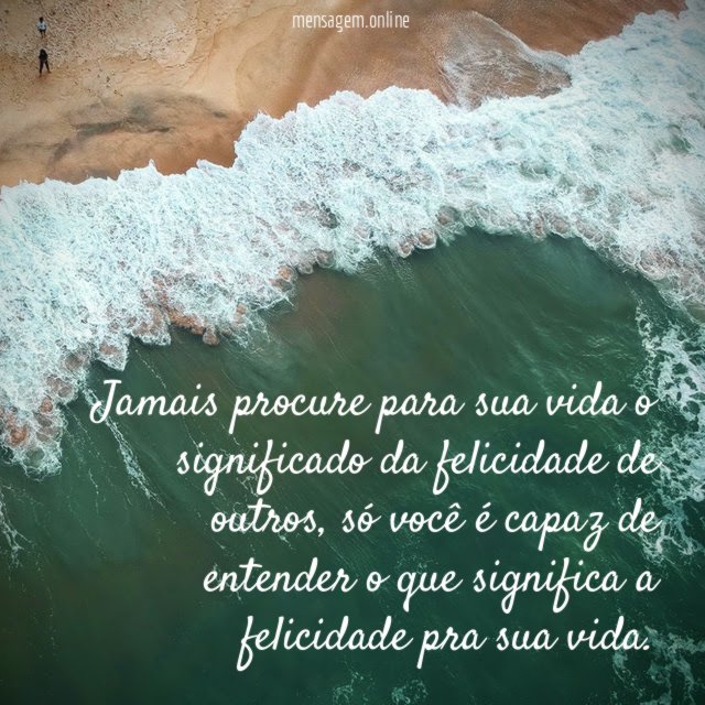 Jamais procure para sua vida o significado da felicidade de outros