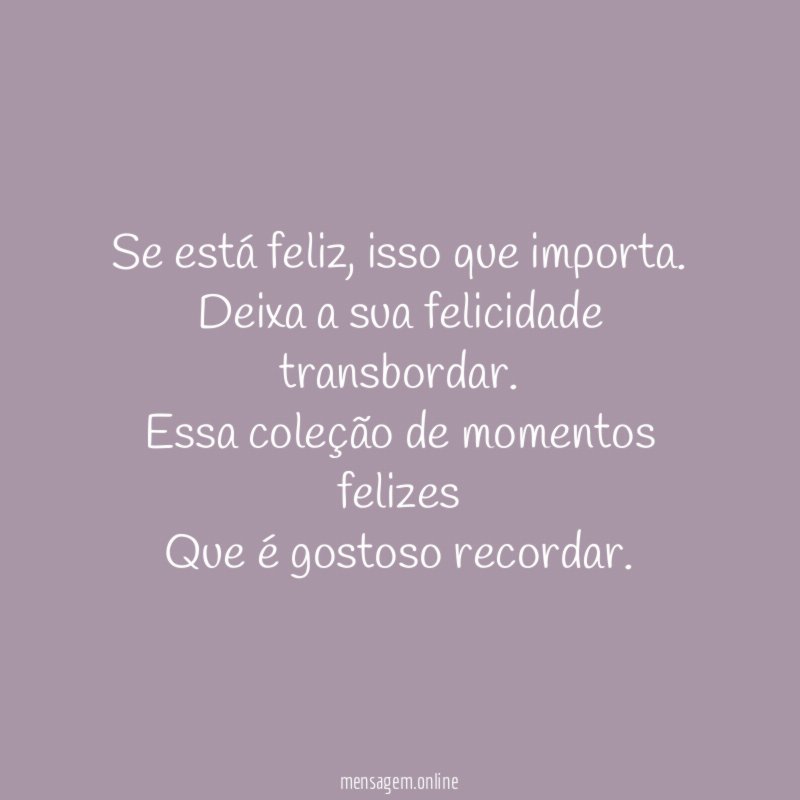 Se está feliz