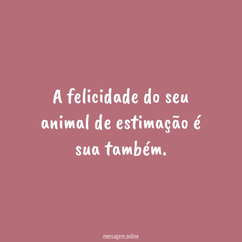 A felicidade do seu animal de estimação é sua também