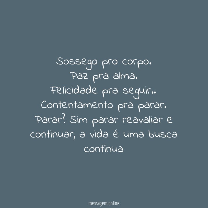 Sossego pro corpo