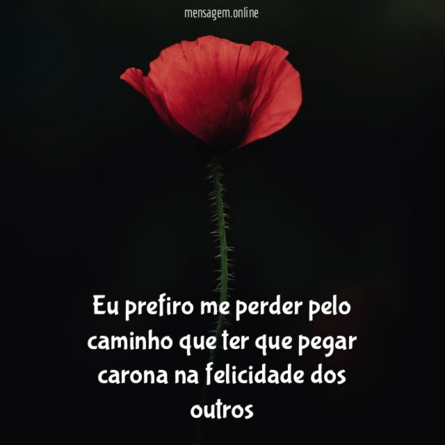 Eu prefiro me perder pelo caminho que ter