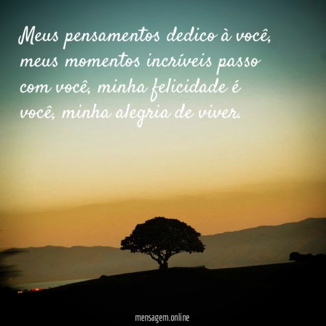 Meus pensamentos dedico à você