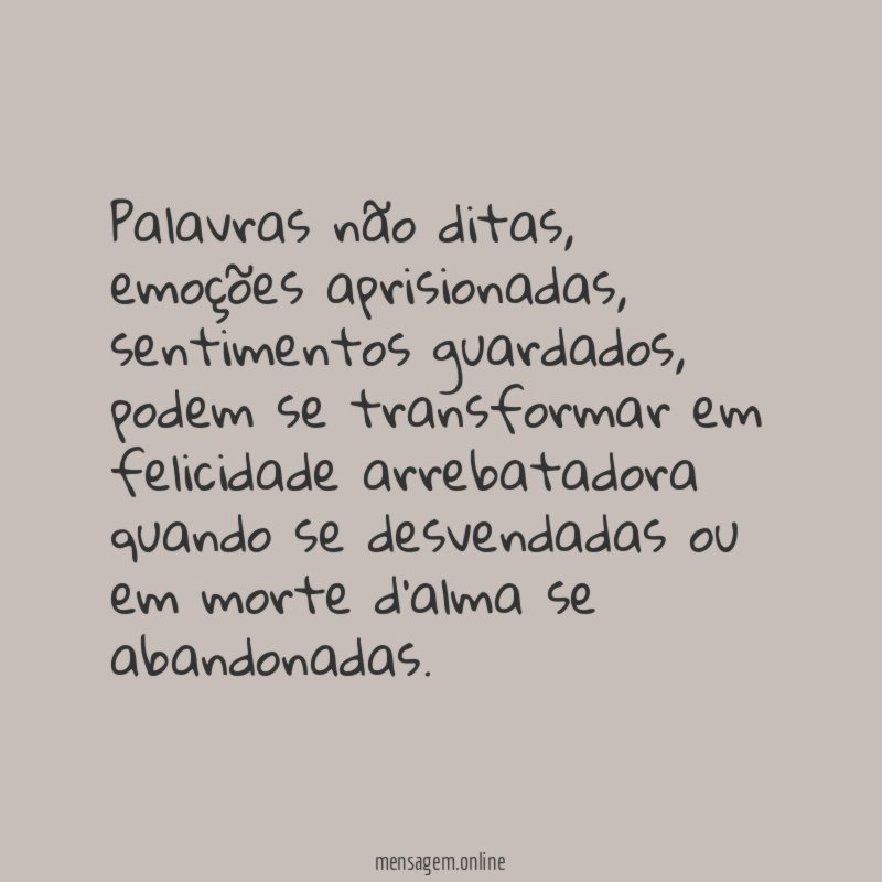 Palavras não ditas