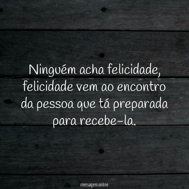 Ninguém acha felicidade