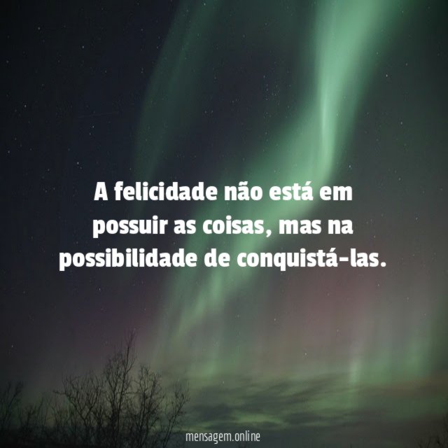 A felicidade não está em possuir as coisas