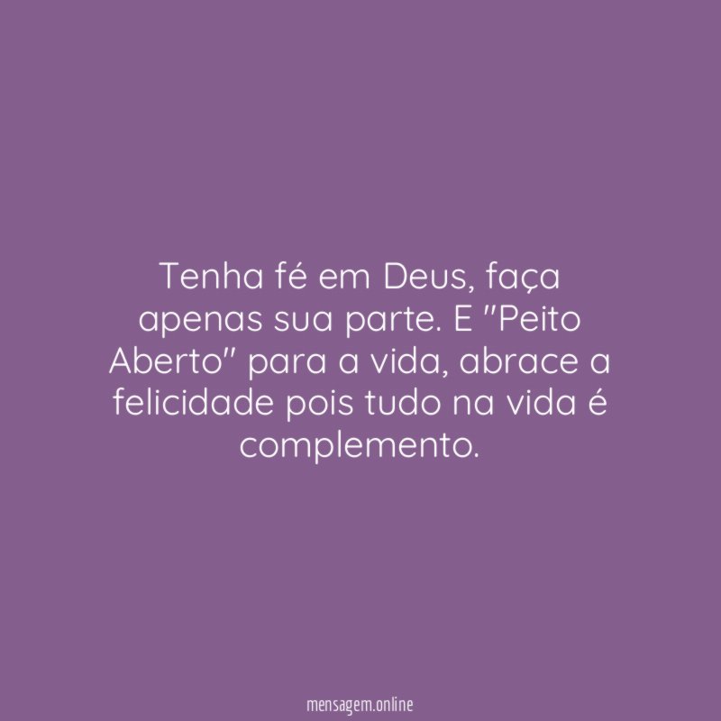 Tenha fé em Deus