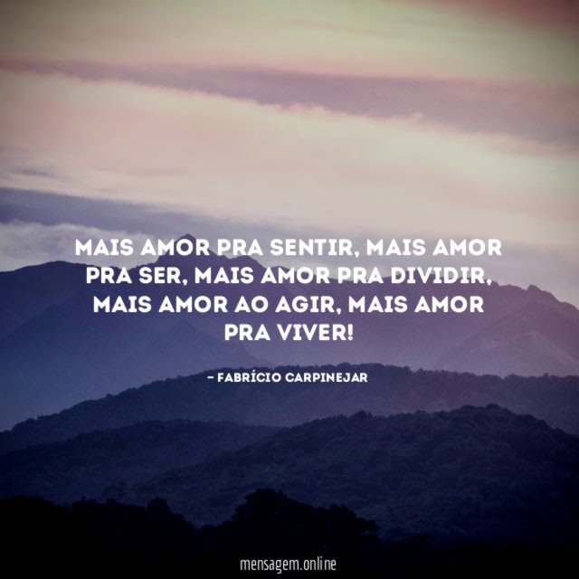 Mais amor pra sentir