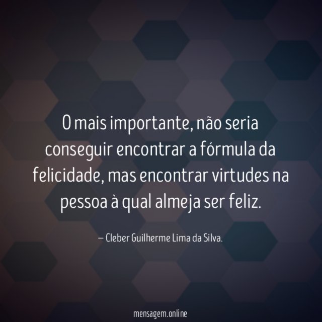 O mais importante