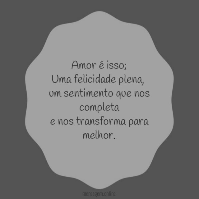 Amor é isso