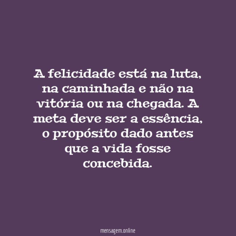 A felicidade está na luta
