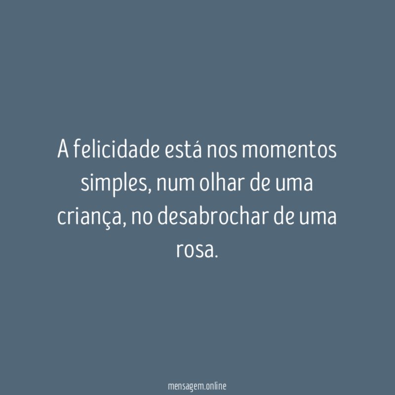 A felicidade está nos momentos simples