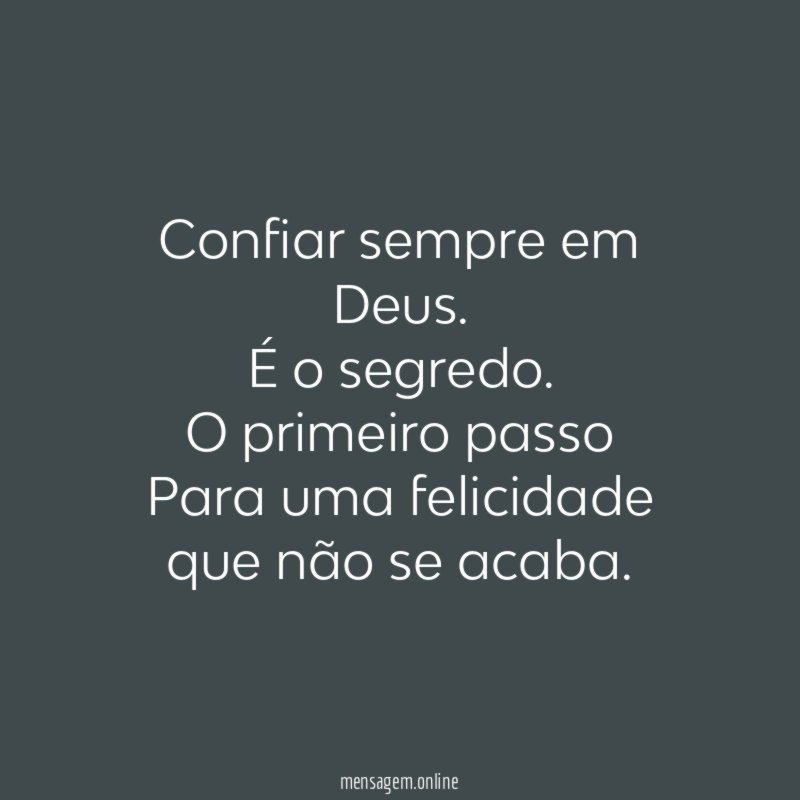 Confiar sempre em Deus