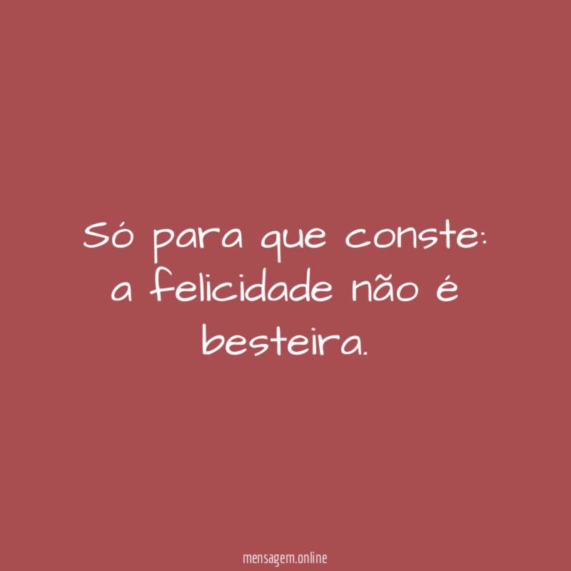 Só para que conste