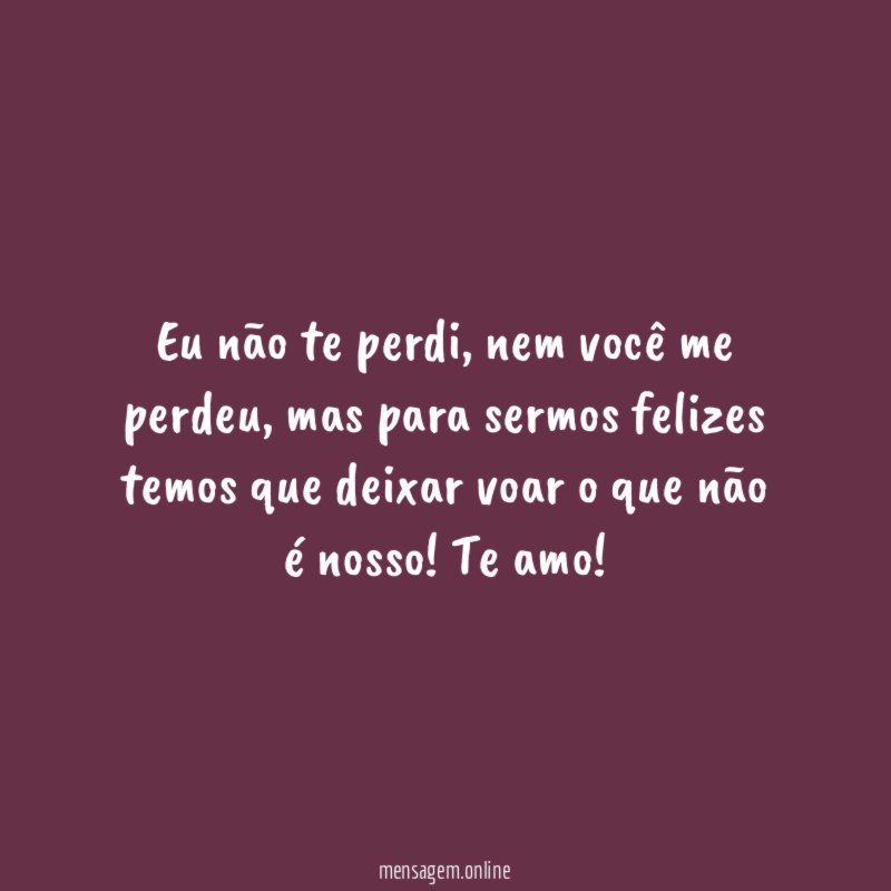 Eu não te perdi