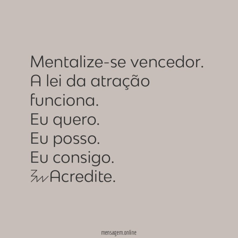 Mentalize-se vencedor