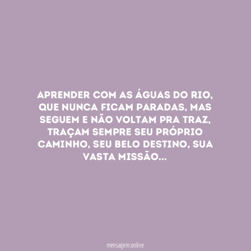 Aprender com as águas do rio