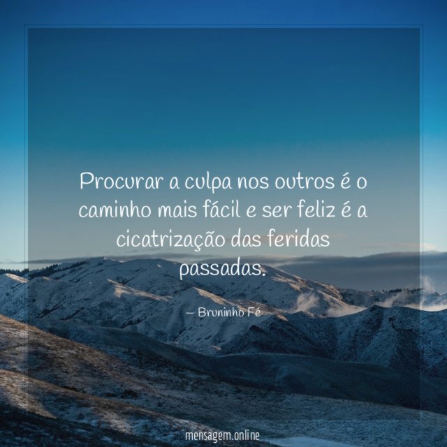 Procurar a culpa nos outros é o caminho