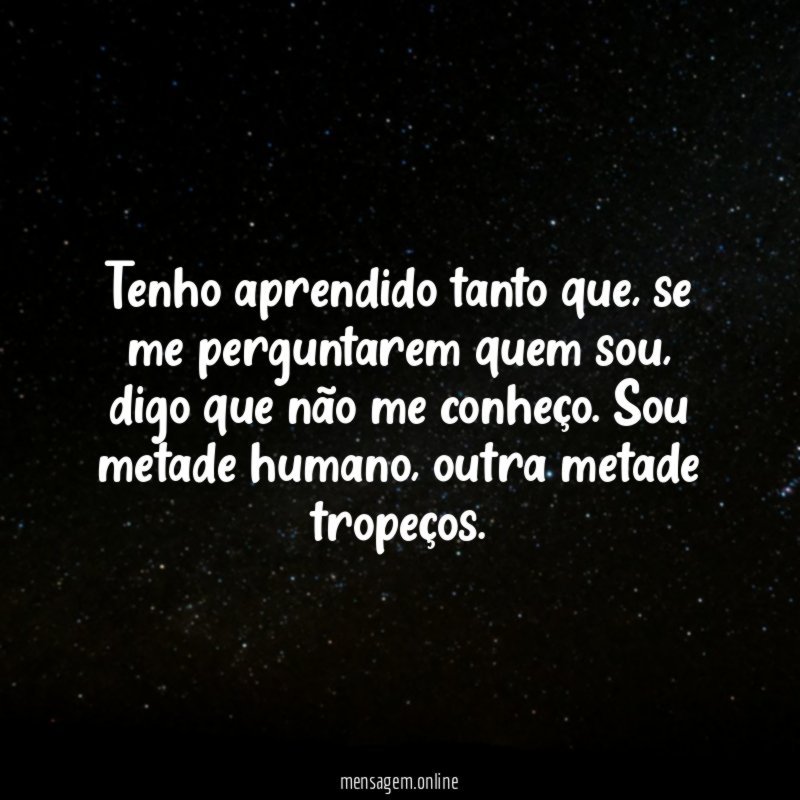 Tenho aprendido tanto que
