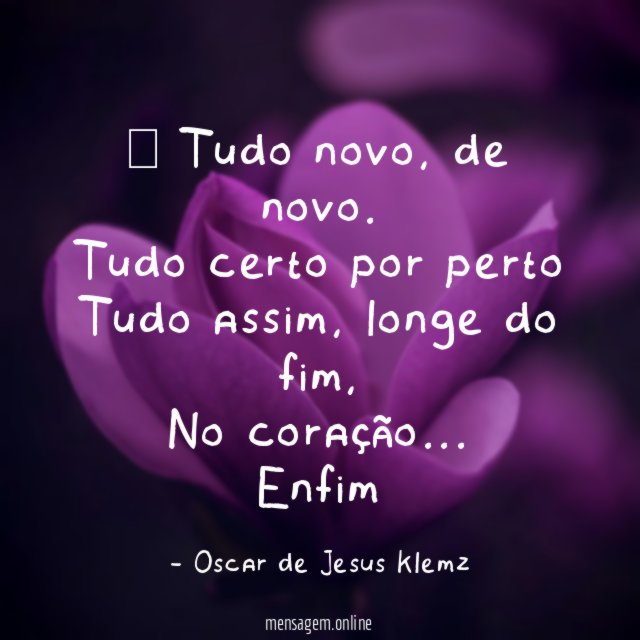 ” Tudo novo