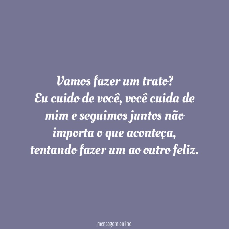 Vamos fazer um trato