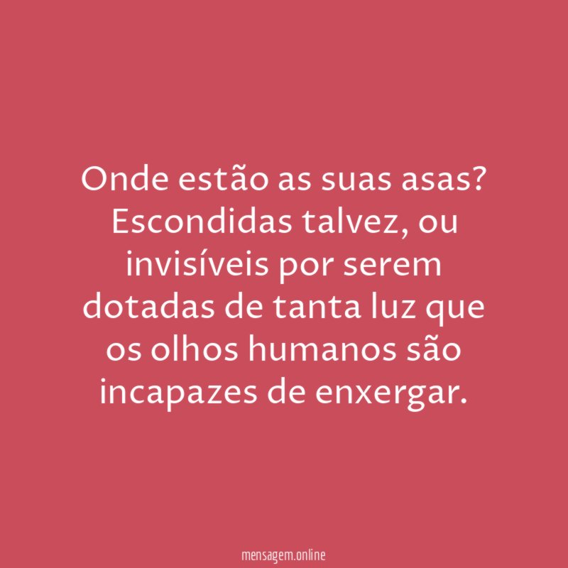 Onde estão as suas asas