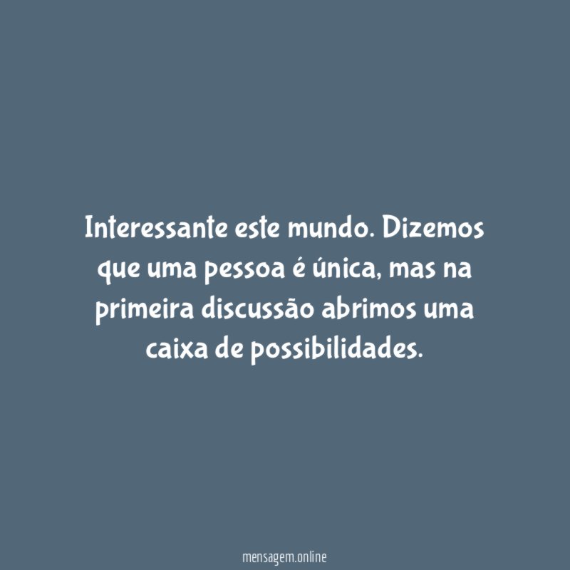 Interessante este mundo