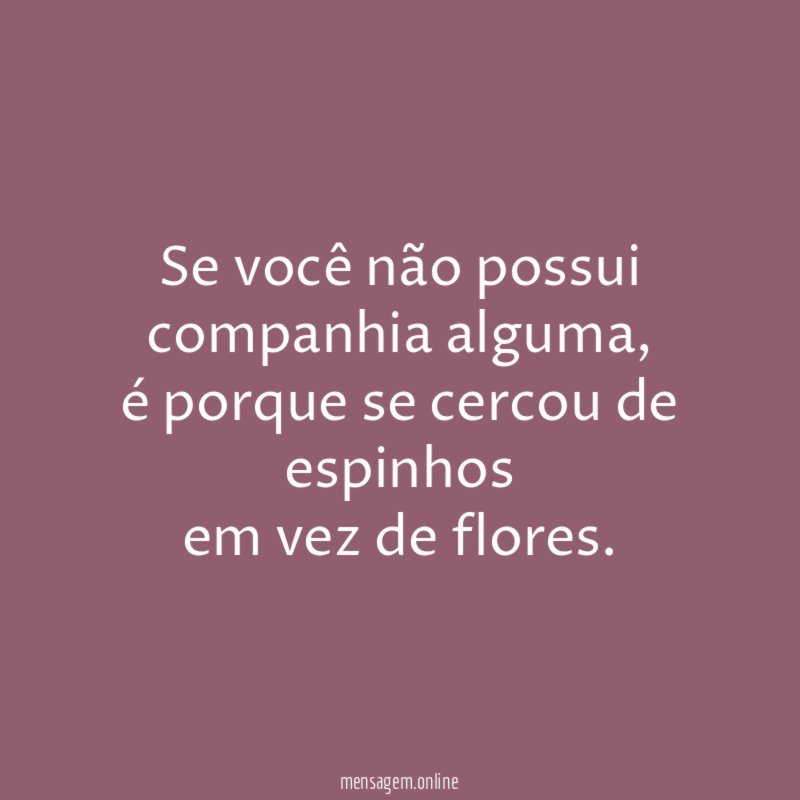 Se você não possui companhia alguma